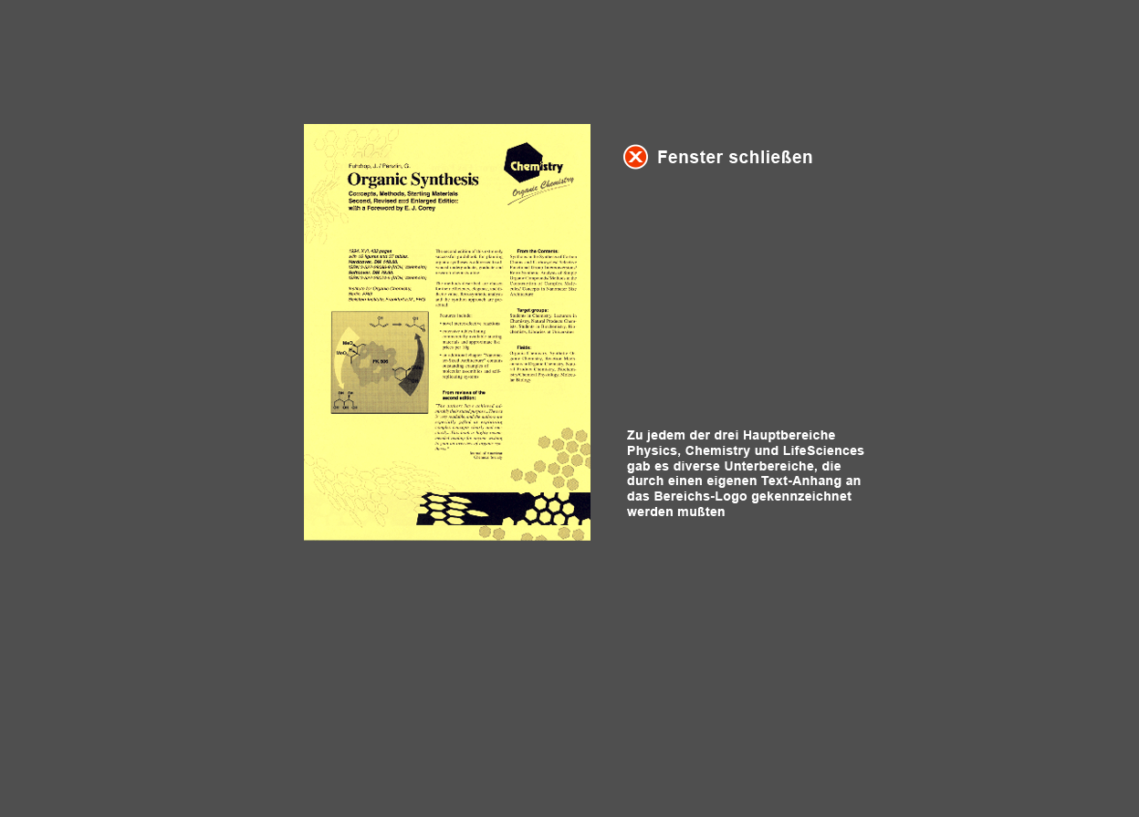 Gro&szlig;e Abbildung Einlegeblatt ChemieBuch f&uuml;r die "VCH for Students"-Mappe