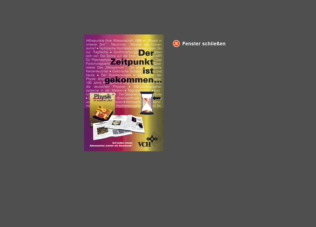 Gro&szlig;e Abbildung Flyer "Physik in unserer Zeit" 1995