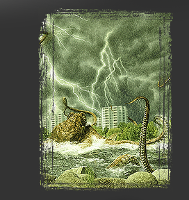 Gr&ouml;&szlig;ere Abbildung Digital-Montage "Umarmung bei Gewitter"
