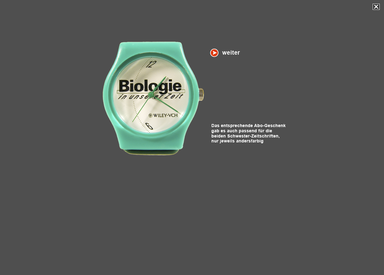 Gro&szlig;e Abbildung der "Biologie in unserer Zeit"-Armbanduhr