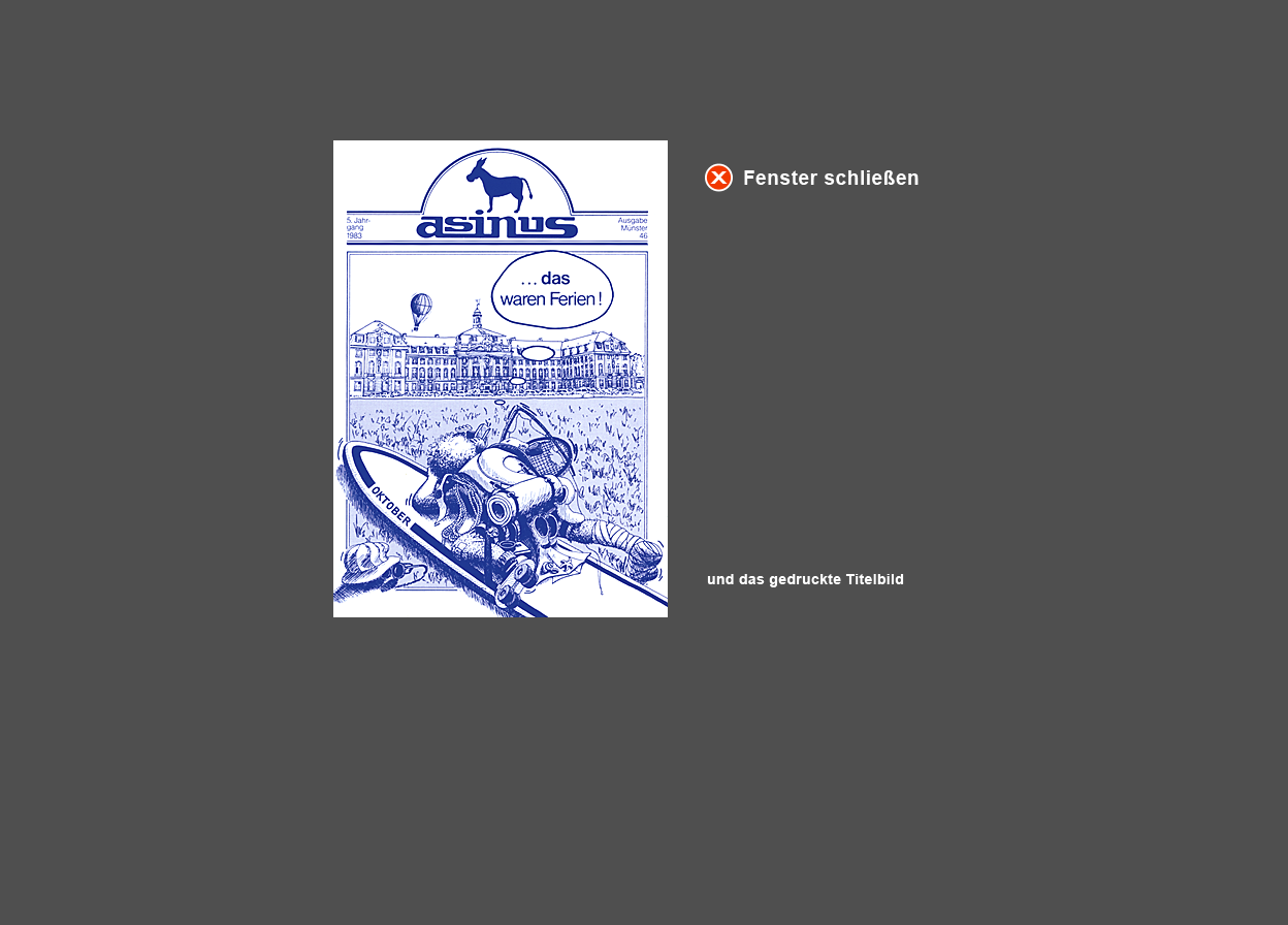 Gro&szlig;e Abbildung Titelbild "asinus" mit dem ausgepowerten Urlaubs-Studenten