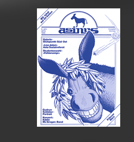 Gr&ouml;&szlig;ere Abbildung Titelbild "asinus" mit Eselskopf im Lorbeerkranz